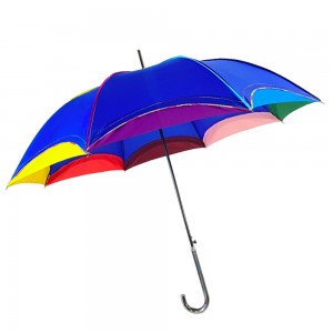 Ovida stick umbrella 23 inch 8 ribs J handle colorful umbrella with customer’s logo print