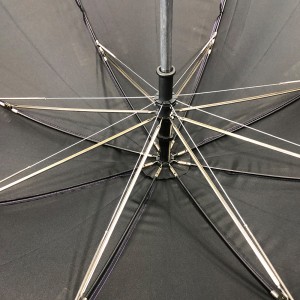 OVIDA Straight Umbrella J Handle Pongee Fabric Violet na Black Coating Nchedo UV Nhazi ahaziri ahazi