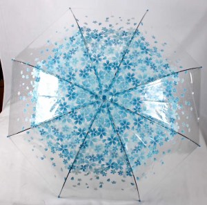Ovida Sakura Cherry Blossom Pink Transparent Clear Bubble Umbrella