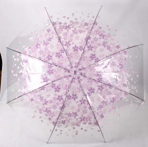 Ovida Sakura Cherry Blossom Pink Transparent Clear Bubble Umbrella