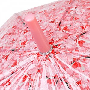 Ovida Sakura Cherry Blossom Pink Transparent Clear Bubble Umbrella