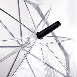 OVIDA 23 Inch 8 Ribs Straight POE Umbrella Clear Transparent Umbrella with Custom Design