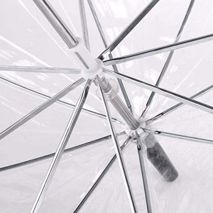 OVIDA 23 Inch 8 Ribs Straight POE Umbrella Clear Transparent Umbrella with Custom Design