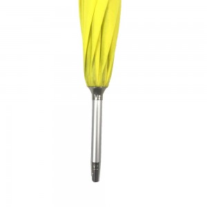 Ovida logo prints umbrella customized aluminium automatic stick yellow umbrella with logo printing