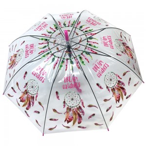 OVIDA 23*8K POE PVC Umbrella Clear Transparent Umbrella With Custom Pattern and Color Design