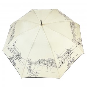 OVIDA Golf Straight Umbrella Paraguas Semi-automatic Open With Silver Coating Custom Design