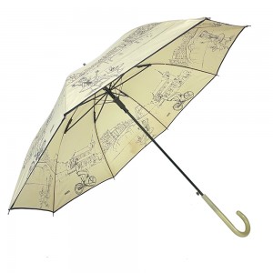 OVIDA Golf Straight Umbrella Paraguas Semi-automatic Open With Silver Coating Custom Design