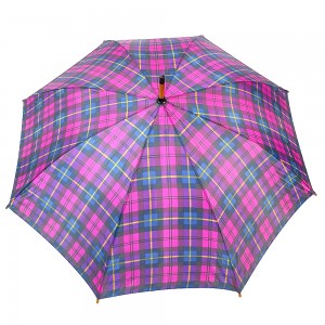 Ovida Auto Open Curve Handle Wood Umbrella With Customized Design Straight Umbrella Factory