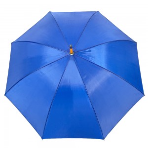 Guarda-chuva OVIDA de 23 polegadas com 8 varetas, cabo e haste de madeira, aceita impressão de logotipo personalizado.