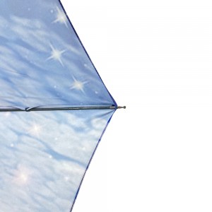 Ovida Luxury Umbrella With Custom Logo Design Full Silk Printing PU Leather Handle Automatic Open Gift Umbrella For Girls