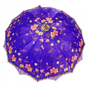 OVIDA 23 Inch 16 Ribs Manual Umbrella Double Layer India Ladies’ Unique Umbrella