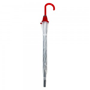 OVIDA 23 Inch 8 Ribs Rain Umbrella POE Transparent Clear Red Umbrella nwere akara ngosi ahaziri ahazi