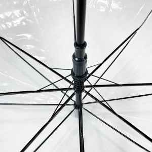OVIDA 23 Inch 8 Ribs Rain Umbrella POE Transparent Clear Red Umbrella nwere akara ngosi ahaziri ahazi