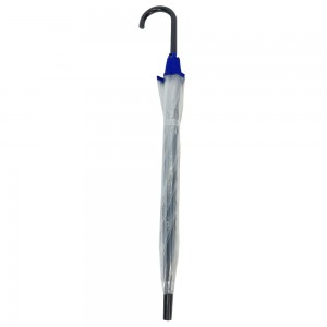 OVIDA 23 Inch 8 Ribs Rain Umbrella POE Transparent Clear Blue Umbrella With Custom Logo