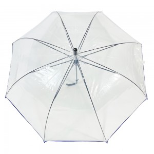 OVIDA 23 Inch 8 Ribs Rain Umbrella POE Transparent Clear Blue Umbrella With Custom Logo