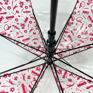 Ovida POE nga Payong nga Plastik ug Transparent nga Payong nga May Custom Design ug Logo Print
