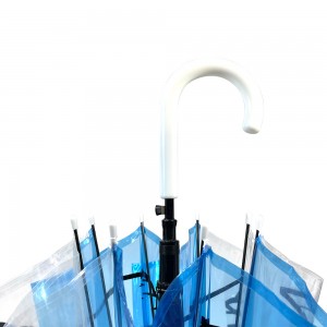 OVIDA POE PVC-sambreel Blou en wit deursigtige sambreel Kreatief en kleurvol