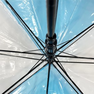 OVIDA POE PVC-sambreel Blou en wit deursigtige sambreel Kreatief en kleurvol
