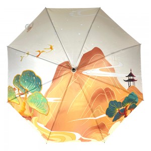 OVIDA 23 Inch 8 Ribs Umbrella Chinese Style High Quality Umbrella With Custom Design