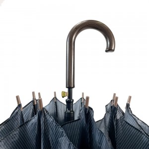 OVIDA Black Fabric Metal Frame Wood J Shape Handle Promotional Umbrella