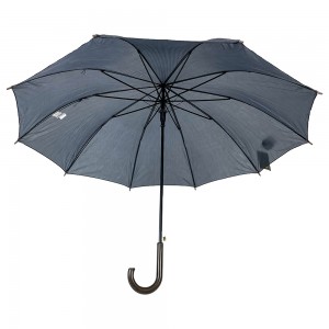 OVIDA Black Fabric Metal Frame Wood J Shape Handle Promotional Umbrella