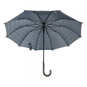 OVIDA 23 Inch 8 Panels Wooden Crook Handle Classical Stripe Umbrella