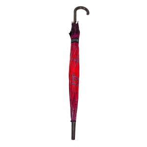 OVIDA 23 Inch 10 Ribs Semi-automatic Red Fabric Straight Umbrella