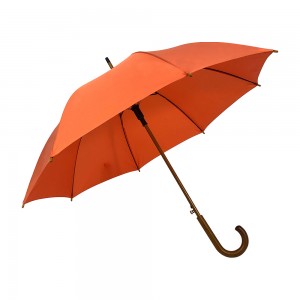 OVIDA Automatic 23 Inches Stick UV Classic Women’s Umbrella with Wooden Handle Strong Sturdy
