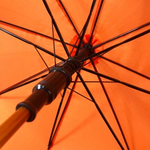 OVIDA Automatic 23 Inches Stick UV Classic Women’s Umbrella with Wooden Handle Strong Sturdy