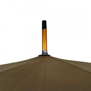 Custom Logo 23 Inch Auto Open Straight Umbrella with Wooden Handle