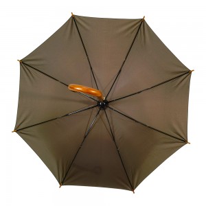 Custom Logo 23 Inch Auto Open Straight Umbrella with Wooden Handle