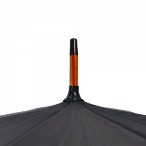 OVIDA Custom 23 Inch J Shape Wooden Handle Shaft Business Gift logo Print Straight Umbrella for Hotel