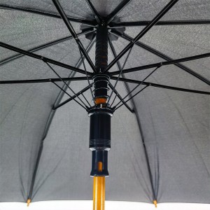 OVIDA Custom 23 Inch J Shape Wooden Handle Shaft Business Gift logo Print Straight Umbrella for Hotel