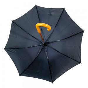 OVIDA Auto Open Straight Umbrella with logo Waterproof 8k Umbrellas Custom Wooden J Handle Paraguas De Lluvias for Adults