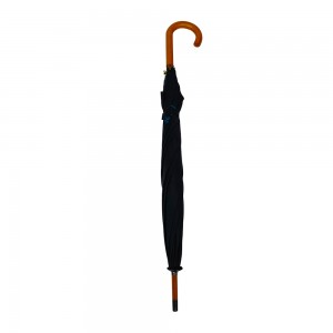 OVIDA Auto Open Straight Umbrella with logo Waterproof 8k Umbrellas Custom Wooden J Handle Paraguas De Lluvias for Adults