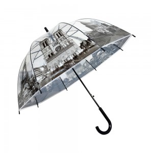 OVIDA 23 Inch Stick Umbrella 8 Ribs Windproof plastic Handle Straight Umbrella for the Rain