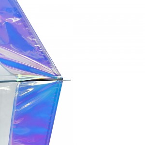 OVIDA Manufacturer Wholesale Creative Laser Umbrella Transparent Colorful Reflective Long Handle Umbrella