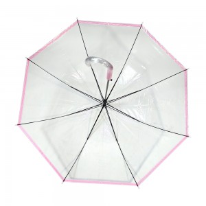 OVIDA Transparent Clear POE Long Stick Umbrella J Handle Windproof Waterproof Straight Rain Umbrella Outdoor