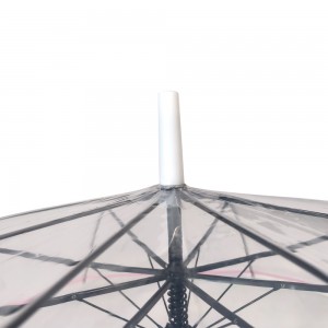 OVIDA Transparent Clear POE Long Stick Umbrella J Handle Windproof Waterproof Straight Rain Umbrella Outdoor