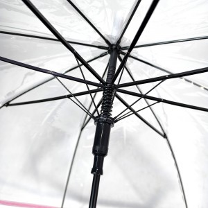 OVIDA Transparent Clear POE Long Stick Umbrella J Handle Windproof Waterproof Straight Rain Umbrella Outdoor