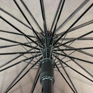 Ovida 25 Inch 25 Ombrella Kwụ ọtọ Akpaka Nnukwu Ombrela Crook nke nwere Nhazi Mbipụta Akara Ndị Ahịa