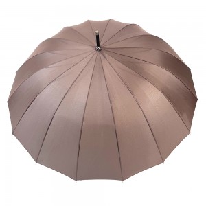 Ovida 25 Inch 25 Ombrella Kwụ ọtọ Akpaka Nnukwu Ombrela Crook nke nwere Nhazi Mbipụta Akara Ndị Ahịa