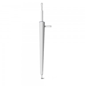 Nchekwa Ejiji Ovida Gburugburu Nkuku Enweghị Atụmatụ Na Nchekwa UV Ọcha Na-acha ọcha Straight Blunt Umbrella