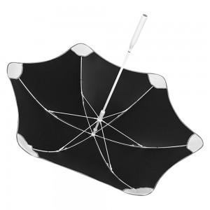Nchekwa Ejiji Ovida Gburugburu Nkuku Enweghị Atụmatụ Na Nchekwa UV Ọcha Na-acha ọcha Straight Blunt Umbrella