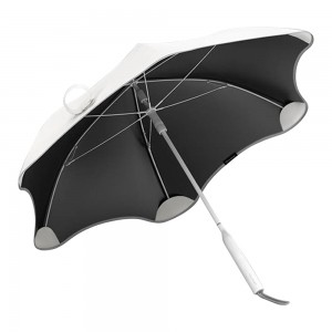 Ovida Fashion Safety Round Corner No Tips With UV Protection white Straight Blunt Umbrella