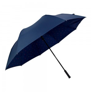 OVIDA Automatic 25inch 8Ribs Big Size Straight Rubber Handle Umbrella with Blue Color