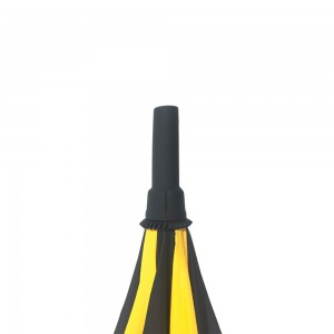 Ovida Black splicing Yellow color Best Quality Fiberglass Ribs Double Canopy Windproof Auto Polo Umbrella with Logo for Gift