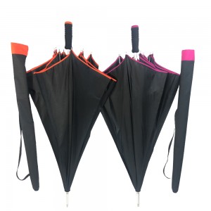 Ovida Promotional Custom Printed Wholesale Bulk Umbrella 27 Inches Fiberglass Straight Auto Open Golf Rain Umbrella Gift Rainbow Umbrella