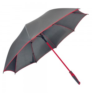 Ovida Luxury quality Golf Umbrella with red piping Extra Large Oversize 190t pongee waterpoor windproof Stick Umbrellas With Customized Logo