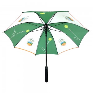 Ovida Golf Umbrela Green na White, Osisi agba dị iche iche, nke na-emeghe ikuku na-eguzogide ọgwụ ike, akpa ibu ibu siri ike.